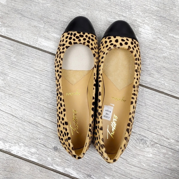 NEW-TROTTERS WM 6 & 7  CHEETAH PRINT LTHR CAP SHOE - Picture 9 of 10